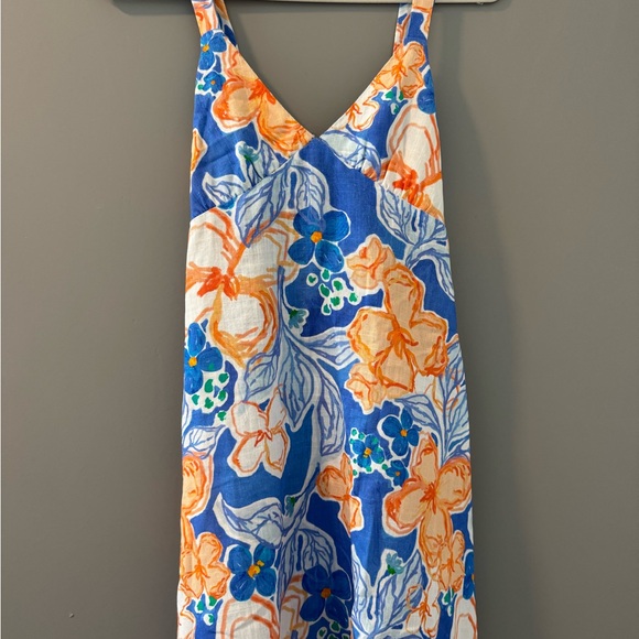 Rhythm Women’s Blue and Orange Floral Dress - Picture 1 of 3